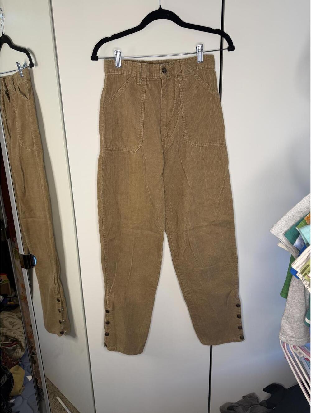 Vintage Corduroy Pants Size 9 with Button Snap Detail